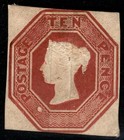 1848 QV SG57 10d Brown 2+ Margins Embossed MH NG Mint Hinged CV £12,000