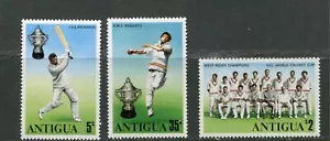 ANTIGUA 1975, SPORT: WORLD CRICKET CUP VICTORY WEST INDIES TEAM, Sc 402-404 MNH - Picture 1 of 1
