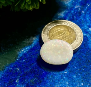 11 Ct Natural Australian Doublet Opal Gemstone, AAA+ Quality Multifire Cabochon. - Picture 1 of 13