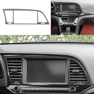 For Hyundai Elantra 2017-2018 Steel Carbon Fiber Console Navigation Panel Trim - Picture 1 of 11