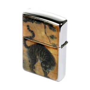 Encendedor de cigarrillos tabaco con incrustaciones de madre perla hecho a mano diseño de tigre coreano - Imagen 1 de 6