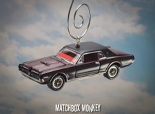Black Cherry 1968 Custom Mercury Cougar XR7-G Christmas Ornament 1/64 Adorno