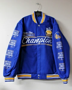 New NBA Golden State Warriors 7x Champions wool reversible heavy jacket men L - Picture 1 of 8