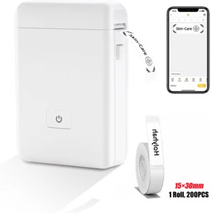 Bluetooth Thermodrucker Etikettendrucker Beschriftungsgerät mit Etiketten Label - Bild 1 von 15