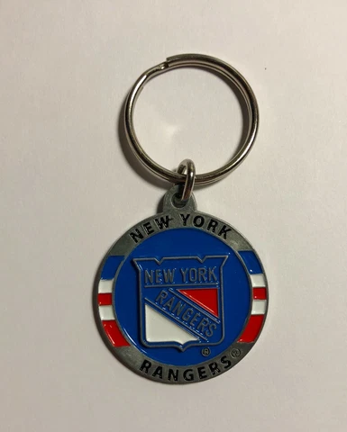 WHOLESALE (25 units) New York Rangers Licensed Sculpted Round Keychain NWT NHL Cover