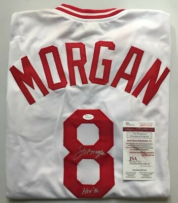 JOE MORGAN AUTOGRAPHED SIGNED CUSTOM STATS JERSEY "HOF 90" INSC JSA WITNESS COA - Image 1 of 4