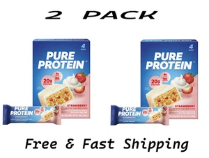 Pure Protein Bars, Strawberry Greek Yogurt, 20g Protein,Gluten Free,1.76 oz,8 Ct - Picture 1 of 1