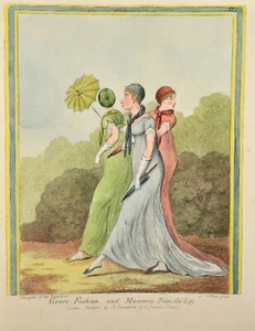 Gillray - Grace Fashion and Manners1849 Orig Antique Print Grazie Mode Manieren - Bild 1 von 4