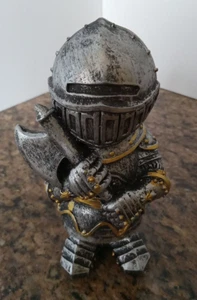 Adorable Medieval Knight In Armor + Axe Standing Guard 4.5" Statue Figurine - Picture 1 of 6