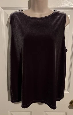 Camiseta sin mangas Chico's Travelers Collection terciopelo marrón talla regular 2 - Nueva Foto 1 de 3