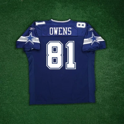 Camiseta Terrell Owens Reebok Dallas Cowboys NFL Auténtica Sobre el Campo EQT Casa Azul Foto 1 de 4