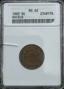 1883 SHIELD 5C NGC MS62 - Picture 1 of 4