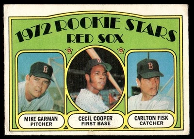 1972 O PEE CHEE Red Sox Rookies - Mike Garman/Cecil Cooper/Carlton Fisk novato Foto 1 de 2