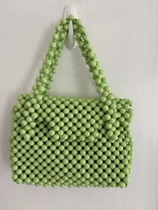 Original Sarne Mint Bright Green Vintage Handmade Chunky Bubble Ball Bag Japan - Picture 1 of 7