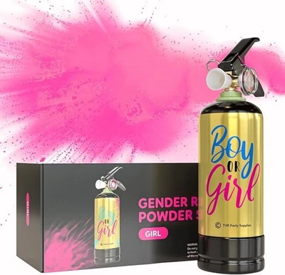 Extintor Pink Baby Gender Reveal - Spray en polvo ecológico Foto 1 de 4