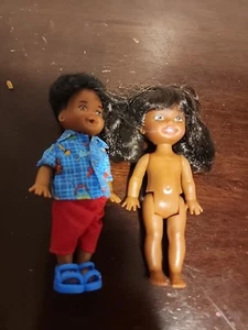 Muñeca Barbie 4" marrón desnuda mate rara 1994 + Baby Tommy Mini Fro Difícil de encontrar - Imagen 1 de 11