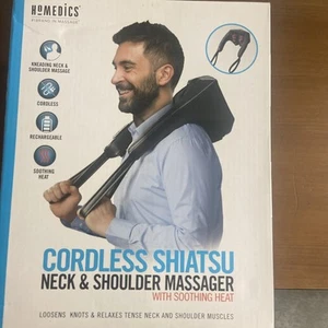 NEW HoMedics Cordless Shiatsu Neck & Shoulder Massager w Heat 3 PROGRAM NMS-730H - Picture 1 of 2