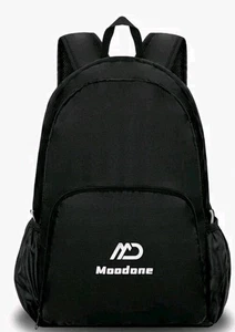 Lightweight Packable Backpack MOODONE 20L Bag Camping Unisex Black Polyester  - Picture 1 of 5