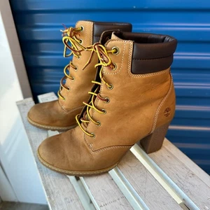 Timberland Mujer 6” Tacón Botas Trigo Nubuck A1KJH Talla 7 Marrón Cuello Acolchado - Imagen 1 de 14