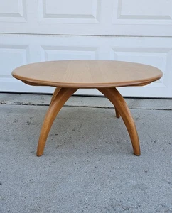 Mesa de centro giratoria vintage Mid Century Heywood Wakefield Lazy Susan madera MCM - Imagen 1 de 18