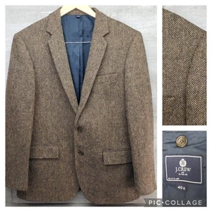 J Crew Thompson Soft Tweed Blazer Mens 40S Herringbone Two Button Double Vent - Picture 1 of 13