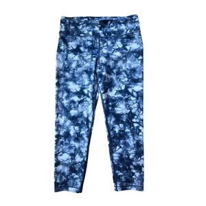 Athleta Girl Blue Tie-Dye Cropped Leggings Size XL 14 - Picture 1 of 4