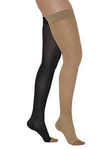 Kompressionsstrümpfe Strümpfe Zehen offen halterlos Gummi 280DEN 22-27mmHg - Bild 1 von 3