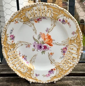 Antik KPM Berlin Teller Porzellan Potsdamer Stadtschloss Gold Tee Kaffeetasse - Bild 1 von 4