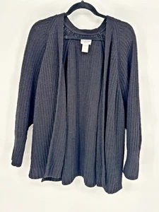 Cárdigan suéter para mujer Arizona Jeans Co grande negro tejido abierto - Imagen 1 de 7