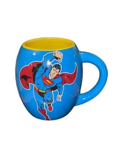 DC Comics Taza Azul Superman Ovalada Forma Burbuja Taza de Café Plata Búfalo - Imagen 1 de 5