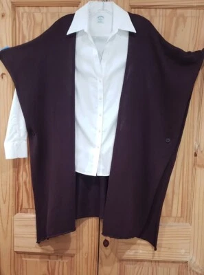 ESKANDAR 100% Lino Tabardo Chal Suéter Plumero Capa Borde Enrollado Escocia OS Foto 1 de 4