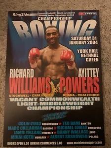 2004 Richard Williams Vs Ayittey Powers Commonwealth title boxing programme - Picture 1 of 2