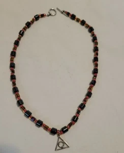 Collar Plata Esterlina Al-Anon 15-1/2" Cuentas Semilla Rosa Cilindro Magnético N10 - Imagen 1 de 6