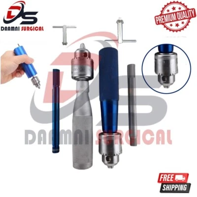 DAAMNI SURGICAL Orthopedic Hand Drill With Chuck & Key 16cm Orthopedic Veterinary Surgery 2 PCs
