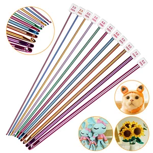 11pcs Tunisian Crochet Hooks Set 2-8 mm Aluminum Afghan Crochet Hooks - Picture 1 of 7