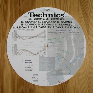Cartridge Protractor for Technics SL-1200 Mk2-Mk5 & SL-1210 Turntable (Baerwald) - Picture 1 of 8