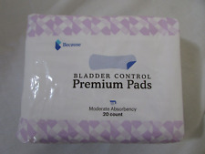 Because Premium Bladder Control Pads Moderate Absorbency Pack of 20
