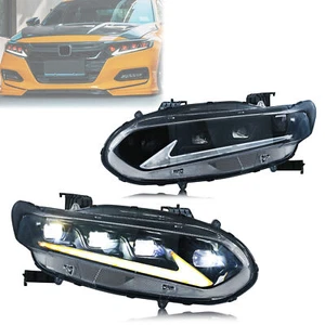LED Headlights for Honda Accord 2018-2023 Red Light Front Lamps Pair Assembly - Picture 1 of 5