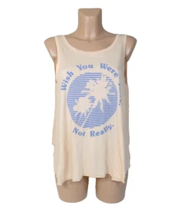 Camiseta sin mangas JUNK FOOD talla mediana fluida ligera y aireada melocotón cruzada espalda abierta - Imagen 1 de 5