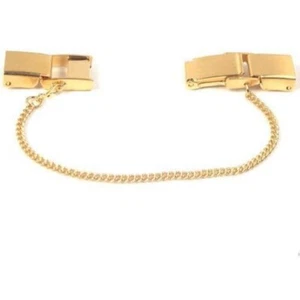 Gold Plated Ladies Watch Clasp & Safety Chain 6mm Watchmaker Repair Part - Picture 1 of 1