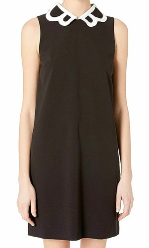 $498 Boutique Moschino abito tubino donna nero con colletto senza maniche a tubino taglia US 6