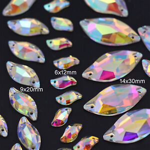 Sew On Glass AB Crystal Rhinestone Clear Flatback Beads Strass Stone For Clothes