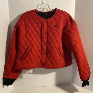 Nike Jordan Women's Flight Jacket Reversible Black Red Cropped M NWT $250 - Picture 1 of 12