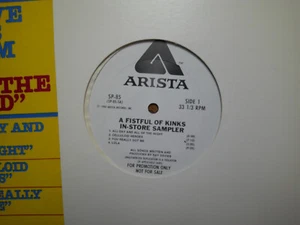 PROMO ARISTA 12" SINGLE 33 RECORD/THE KINKS/A FISTFUL OF KINKS/4 LIVE HITS/LOLA - Picture 1 of 3