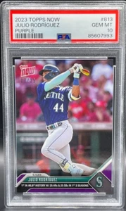 *1 POP* PSA 10 2023 TOPPS NOW MLB #813 JULIO RODRIGUEZ PURPLE /25 25HR/25SB - Picture 1 of 2