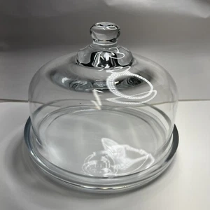 Klarglas Käse Cloche Knopf Griff mit passendem Glasboden - Bild 1 von 9