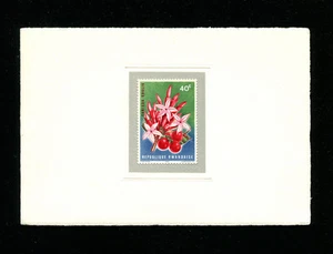 Rwanda 1966 Flora Scott 154 Printer's Proof in Printer's Christmas Greeting - Foto 1 di 2