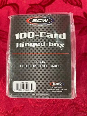 BCW - 100-CARD HINGED BOXES (1-HB100) Plastic Case, Lots of 5, 10, 15 - Image 1 of 4