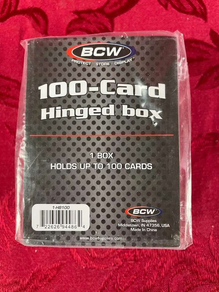 BCW - 100-CARD HINGED BOXES (1-HB100) Plastic Case, Lots of 5, 10, 15 - Image 1 of 4