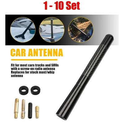 Juego de antenas de fibra de carbono negra de 4,7" 1-10 para Alfa Romeo Audi Chevrolet Silverado Foto 1 de 4